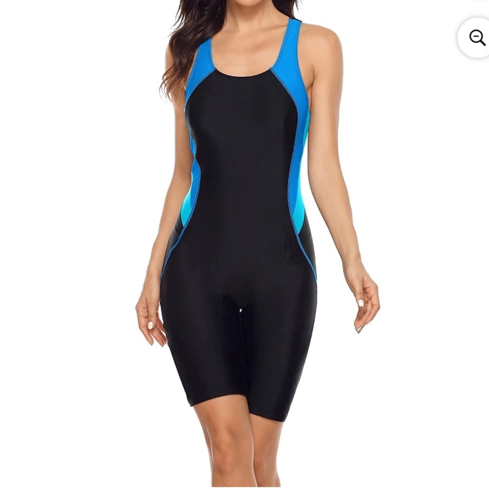 UPF 50 Women's Boyleg One Piece Swimsuit
Racerback Athletic Bathing Suit Large